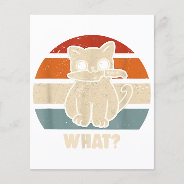 Retro Vad Katt Kniv Meow Kitty Roliga Katter Mamma (Framsida)