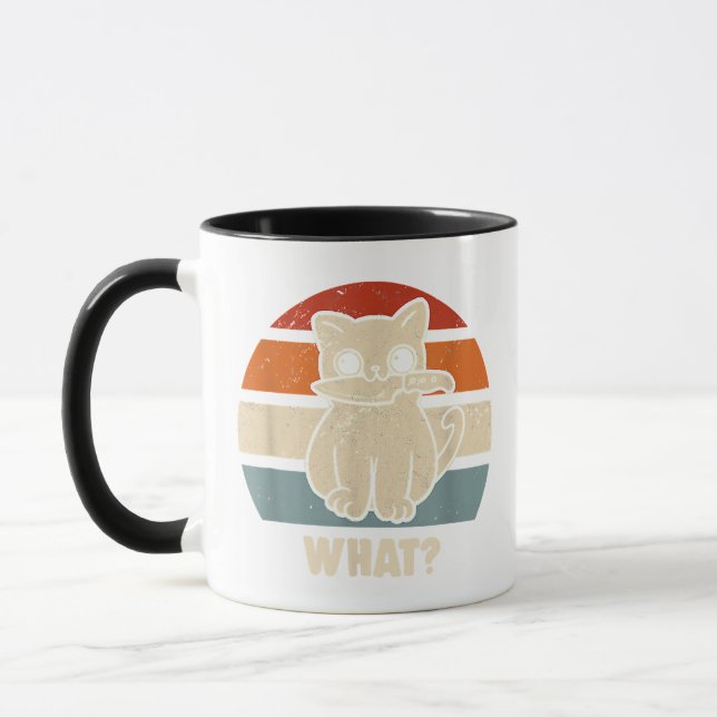 Retro Vad Katt Kniv Meow Kitty Roliga Katter Mamma Mugg (Vänster)