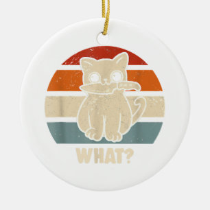 Retro vad katt Knivar betyder för Kattunge för för Julgransprydnad Keramik