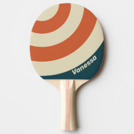 Retro Våg Cirkel Rand med Namn Pingisracket