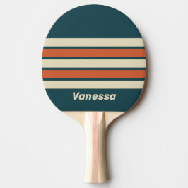 Retro Våg över Ränder med Namn Pingisracket