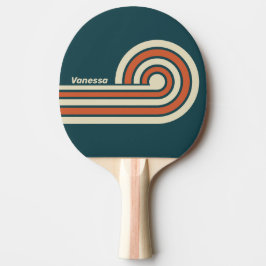 Retro-våg-ränder med namn pingisracket