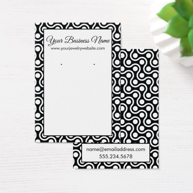 Retro Vågar & Dots Mönster - Visning Cards Visitkort (Skivbord)