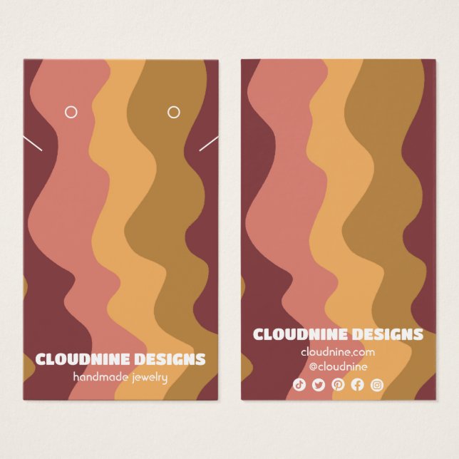 Retro Vågar Earring Necklace Juelry Visning Card Visitkort (Framsida & baksida)