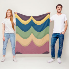 Retro Vågar Pastel Fleecefilt