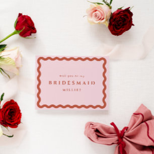 Retro Vågar & Terracotta Bridesmaid Frieri Kort