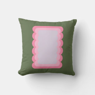 Retro Vågigt Grönt och Rosa för form Kudde