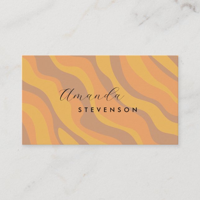 Retro vågigt mönster visitkort (Framsida)