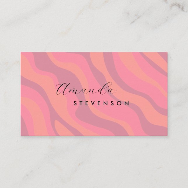 Retro vågigt mönster visitkort (Framsida)