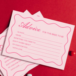 Retro Vågigt Rosa Advice för bridkortet Inbjudningar