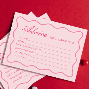 Retro Vågigt Rosa Advice för bridkortet Inbjudningar