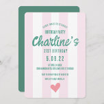 Retro Vågigt Rosa Stripe Handskrift 21St Birthday Inbjudningar<br><div class="desc">Retro Vågigt Rosa Stripe Handskrift 21St Birthday</div>