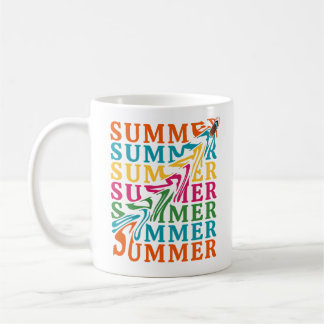 Retro Vågigt "SUMMER"-textdesignen Kaffemugg