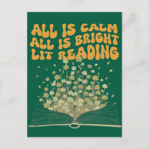Retro Vågigt Teckensnitt Stil julblommor Läsa Vykort