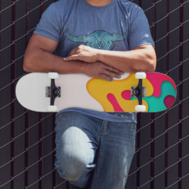 Retro-vågor Färgade lager Mini Skateboard Bräda 18,5 Cm