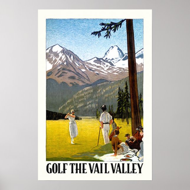 Retro Vail Valley Golfing Travel Poster (Framsidan)