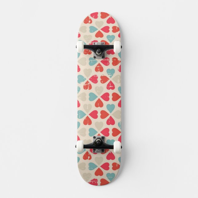 Retro valentin dagmönster skateboard bräda 19,5 cm (Framsida)
