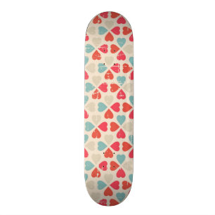 Retro valentin dagmönster skateboard bräda 19,5 cm