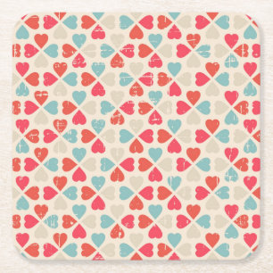 Retro valentin dagmönster underlägg papper kvadrat