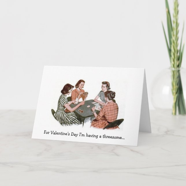 Retro - valentin dagThreesome, Helgkort (Framsida)