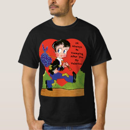 Retro Valentindagen, Vintage Hobo Boy Heart T-shirt