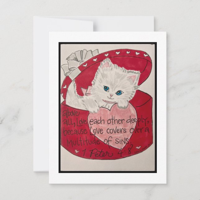 Retro Valentine Card Anteckningskort (Framsida)