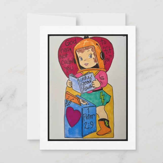 Retro Valentine Card Anteckningskort (Framsida)