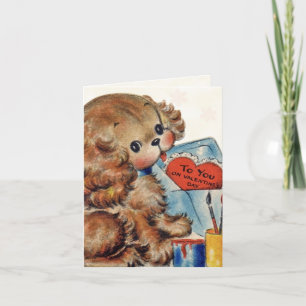 Retro Valentine Card-för barn Helgkort