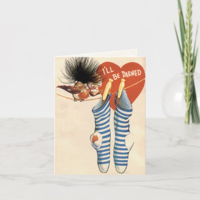 Retro Valentine Card-för barn Helgkort (Framsida)