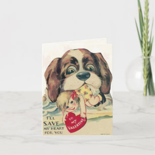 Retro Valentine Card-för barn Helgkort