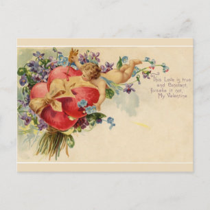 Retro Valentine Cupid True och Constant Kärlek Vykort