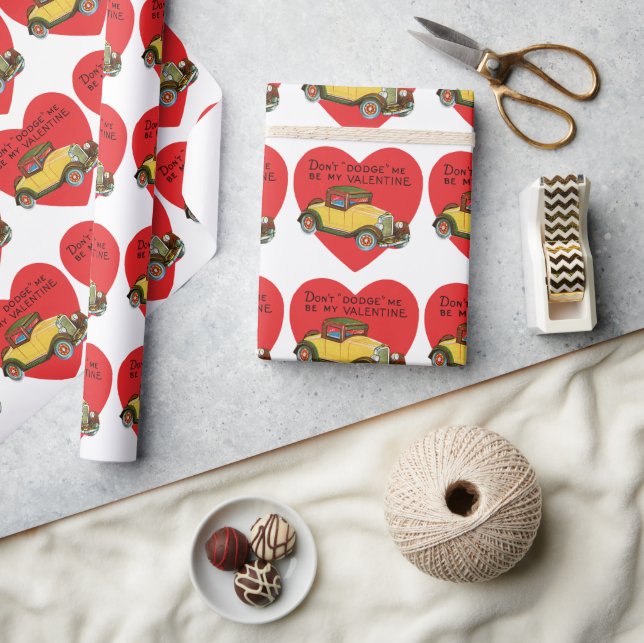 Retro Valentine, Don't Dodge Me, Be My Valentine! Presentpapper (Hantverk)