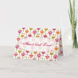 Retro Valentine Heart Greeting Card Helgkort