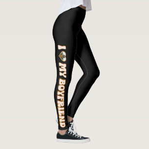 Retro Valentine Heart Photo I Kärlek Min Boykompis Leggings
