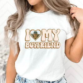 Retro Valentine Heart Photo I Kärlek Min Boykompis T Shirt