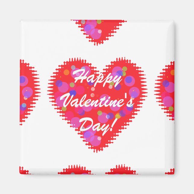 Retro Valentine Hearts Magnet (Framsidan)