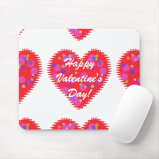 Retro Valentine Hearts Musmatta (Med mus)