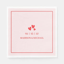 Retro Valentine Hearts Wedding Red Pink Pappersservett