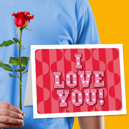 Retro Valentine I Kärlek You Kort