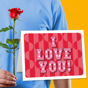 Retro Valentine I Kärlek You Kort