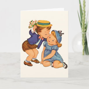 Retro Valentine Kärlek hälsningskort Helgkort
