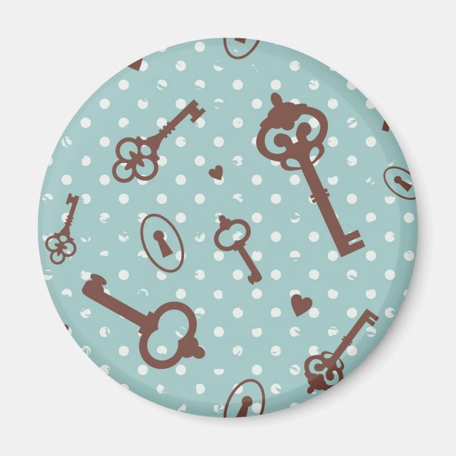 Retro Valentine Nycklar Magnet (Framsidan)