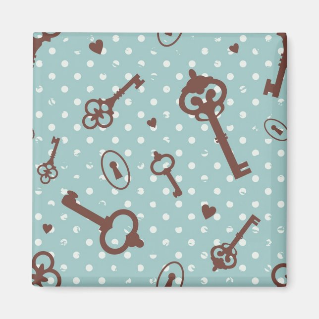 Retro Valentine Nycklar Magnet (Framsidan)