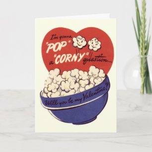 Retro Valentine Popcorn - Valentiness Greeting Car Helgkort