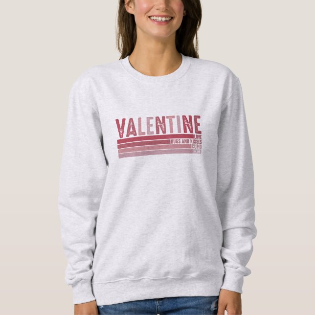 Retro Valentine Sweatshirt T Shirt (Framsida)