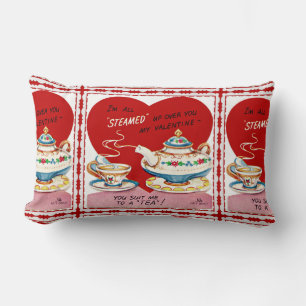 Retro Valentine Tea Kopp och Tekanna Lumbarkudde