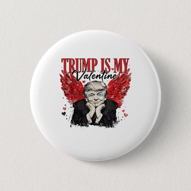 Retro Valentine Trump är min Valentine Funny Trump Knapp (Framsida)