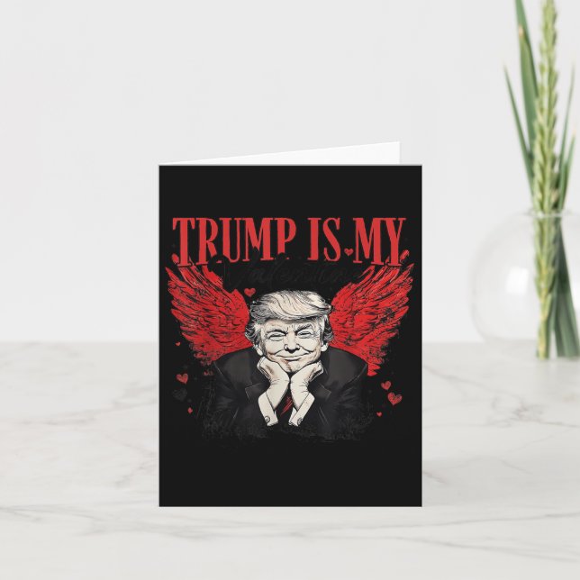 Retro Valentine Trump är min Valentine Funny Trump Kort (Framsida)
