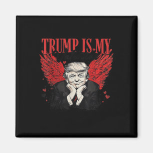 Retro Valentine Trump är min Valentine Funny Trump Magnet