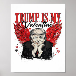 Retro Valentine Trump är min Valentine Funny Trump Poster